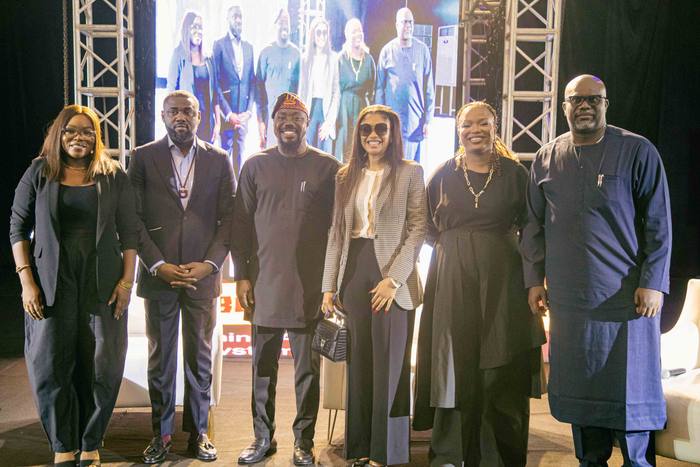 Speakers and organisers gathered on stage at Africa Day 2026.