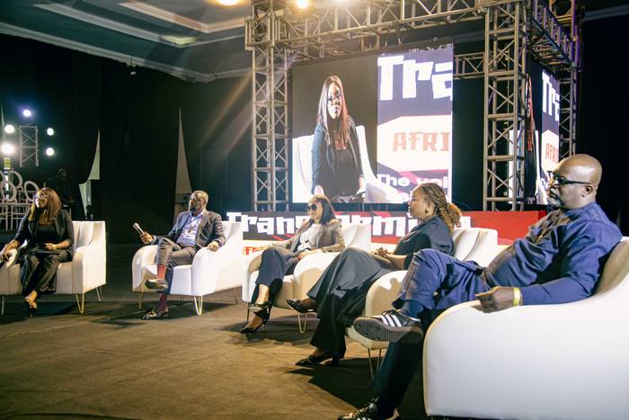 A panel session under way on the Africa Day main stage in Lagos.